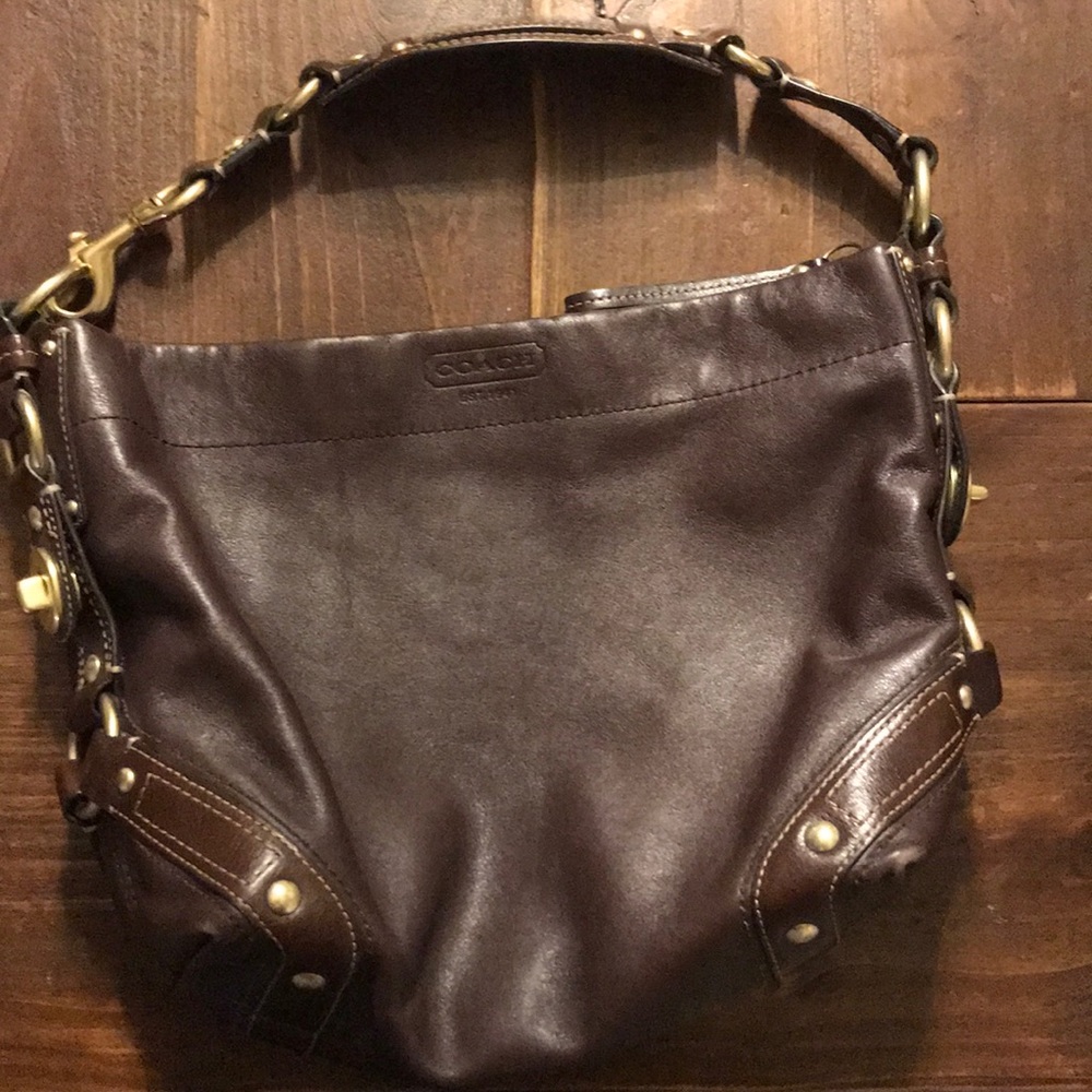 Brown leather coach Purse